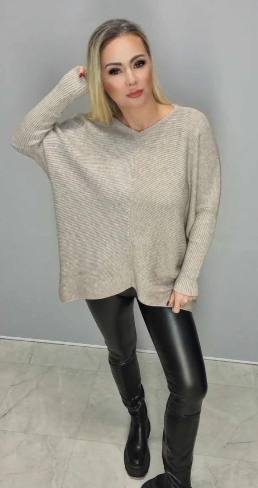 Pullover Beige  oder Cappucino Uni Große